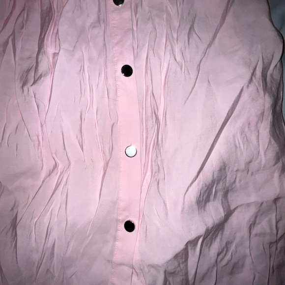 Zara Midi Button Down Shirt Dress Long Sleeve Side Split Waist Belt Pink Size XS - Picture 8 of 10